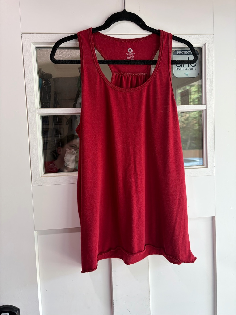 Women's Red Racerback Rolled Hem Tank Top